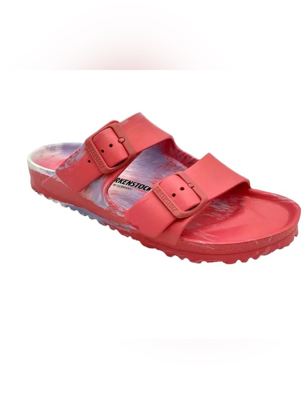 Birkenstock Arizona EVA Sandal - Bright Coral Pink with Marbled Insole